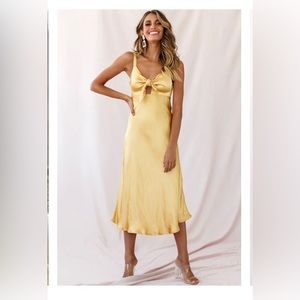 Gold selfie Leslie dress